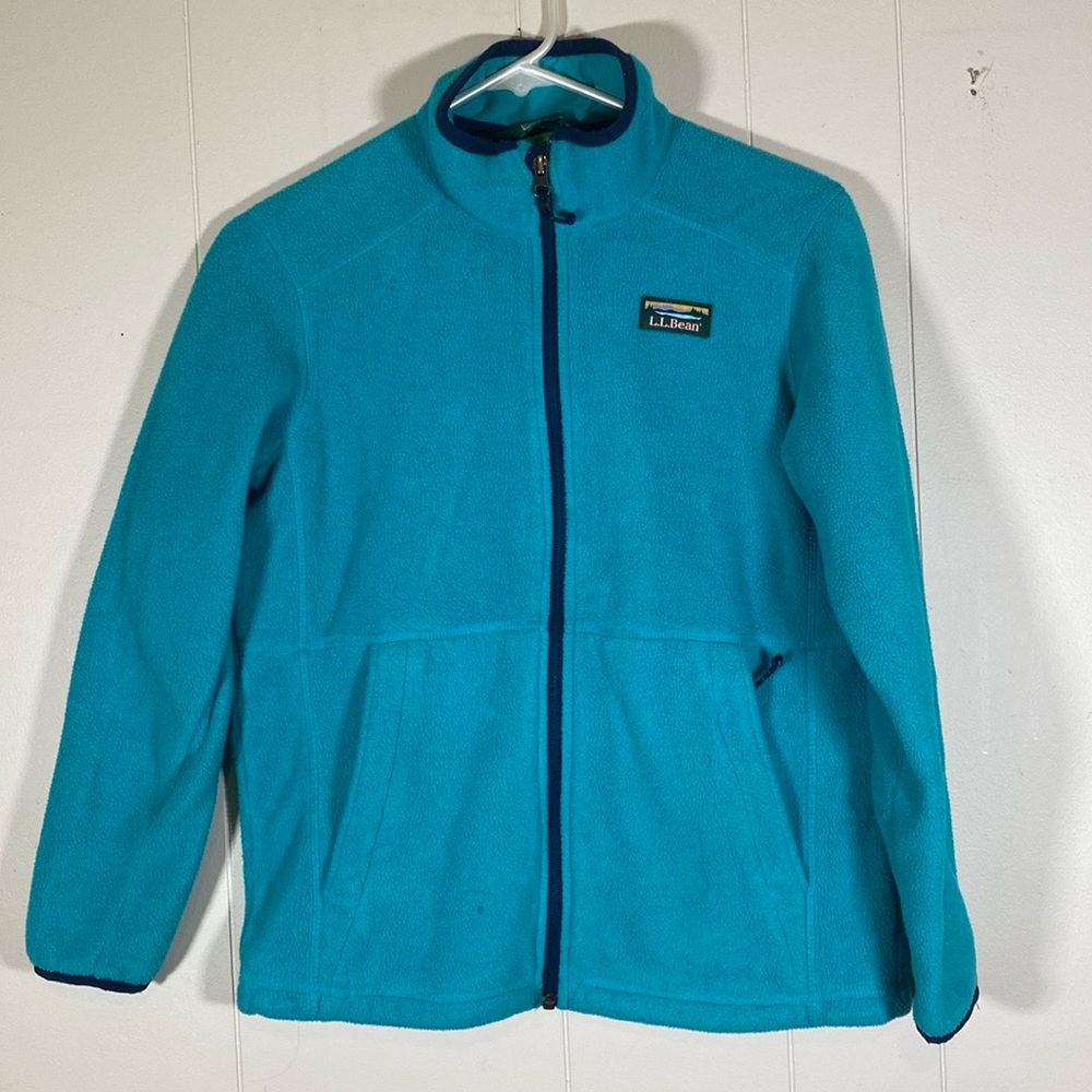 L.L bean fleece zip up jacket kids size 14-16 large play condition‎ camping